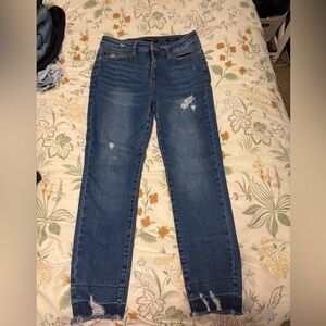 Judy Blue Classic ankle jeans with distressing